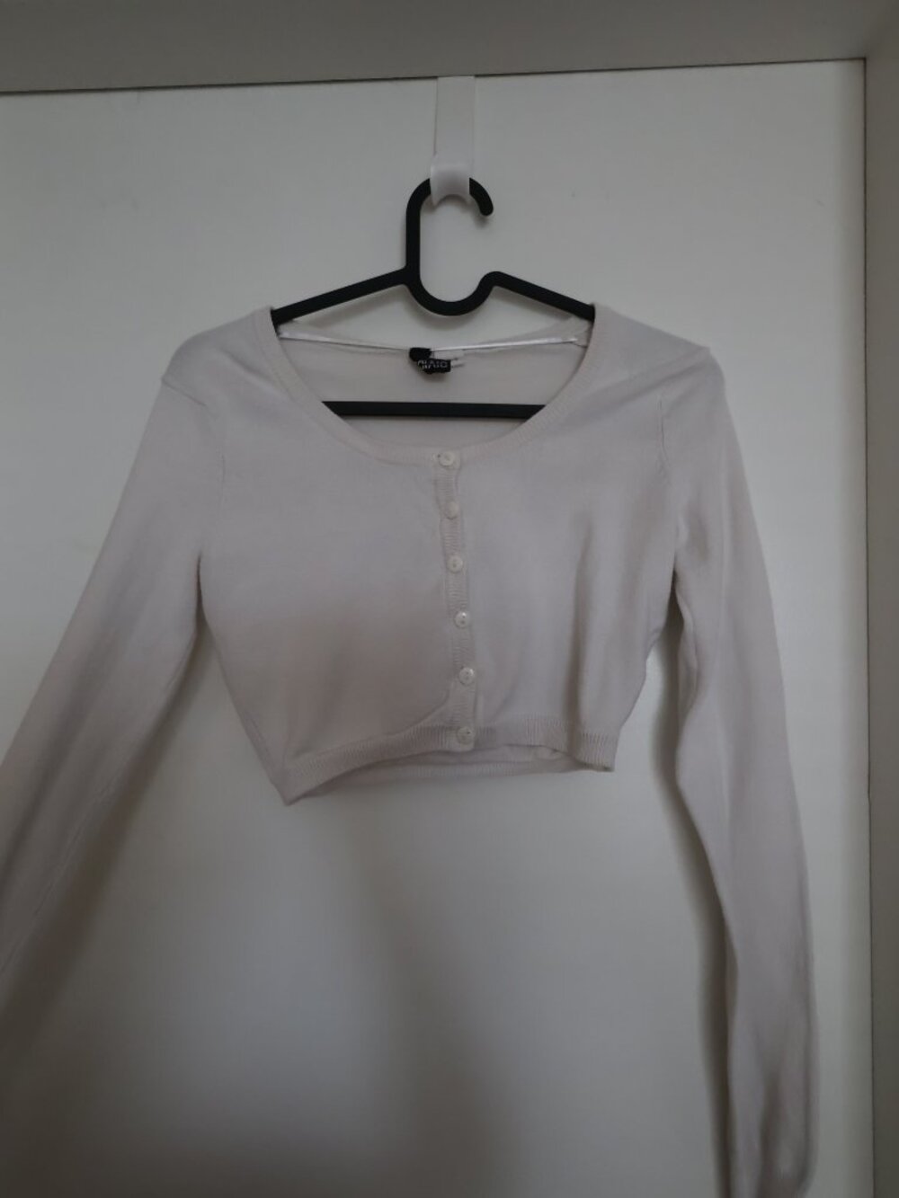 White Cropped Cardigan Button Up